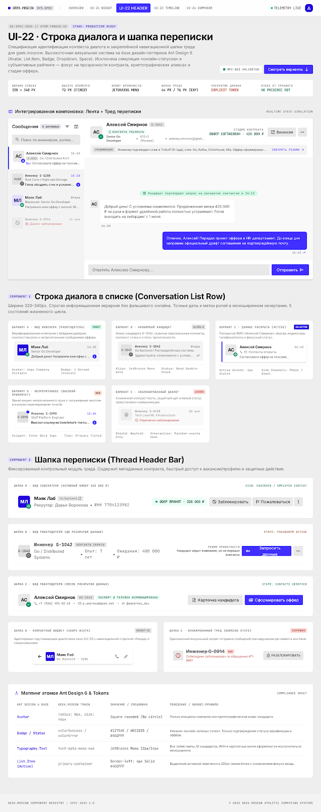 Строка диалога и шапка UI-22